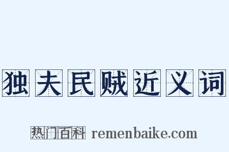 独夫民贼近义词是什么意思的图片